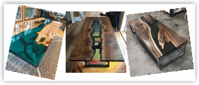 Mesas en madera y resina Mesas en madera y resina